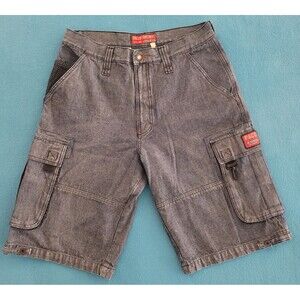 Vintage Paco Sport Rugged Wear Blue Jean Denim Cargo Shorts Mens size 33